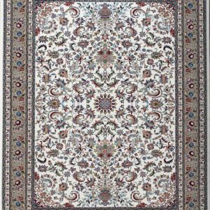 فرش کلاسیک 700 شانه طرح شاه افشان زمینه کرم
