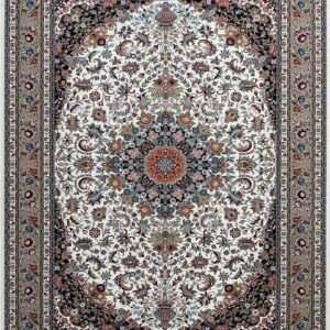 فرش کلاسیک 700 شانه طرح شاه عباسی زمینه کرم